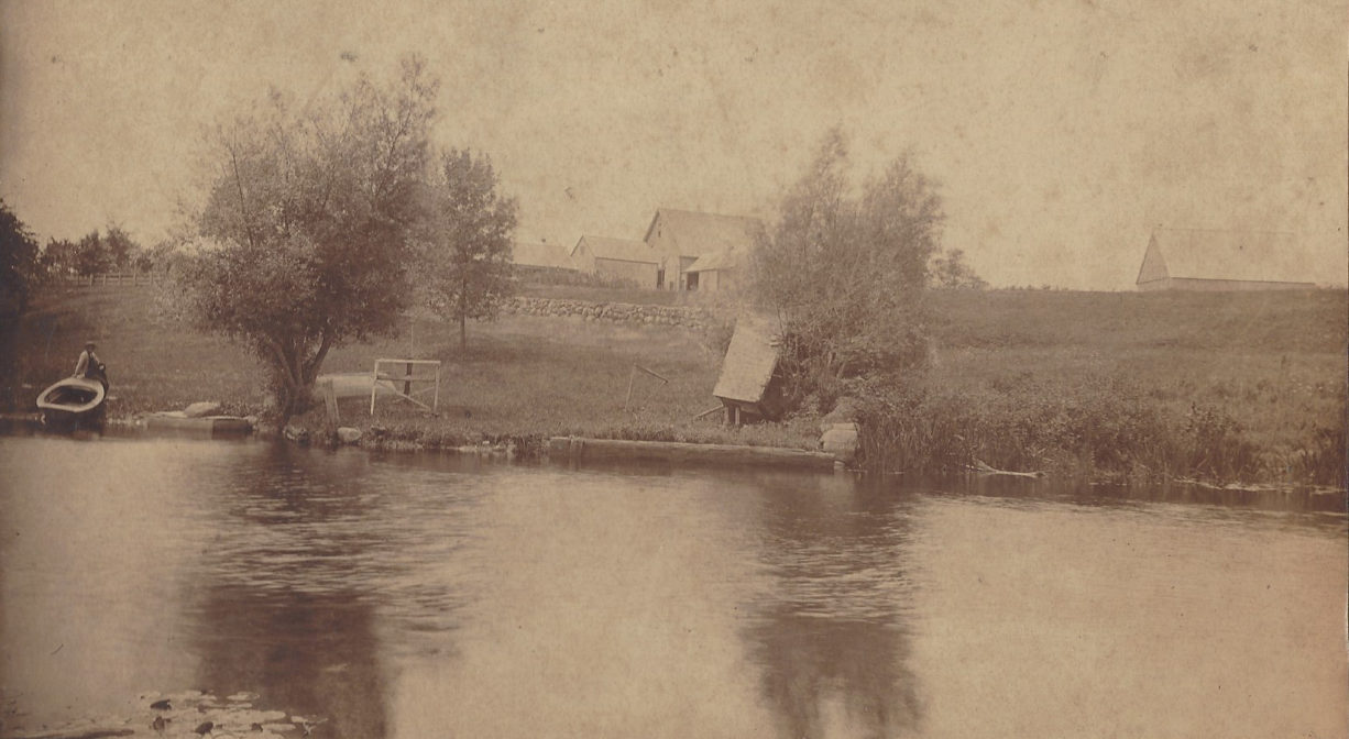 A historic photograph of a shipyard site.