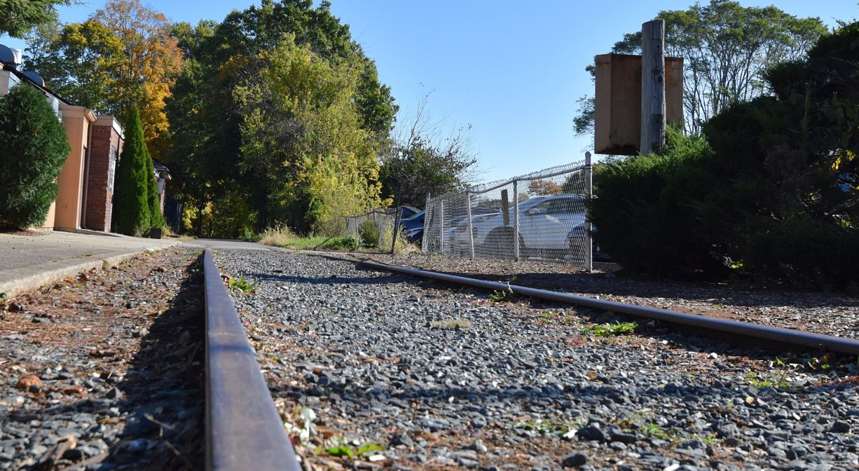 Photograph of railroad tracks.