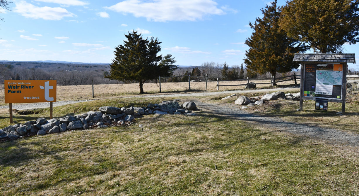 An entrance trail with some property signs.