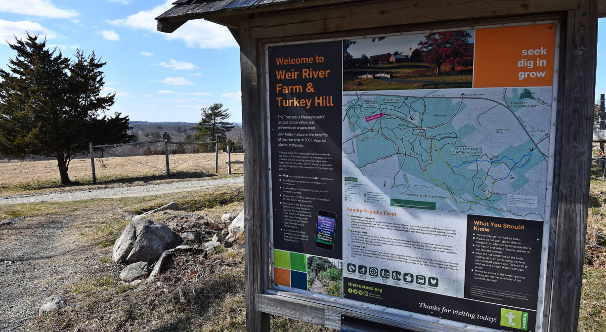 A photograph of an informational kiosk.