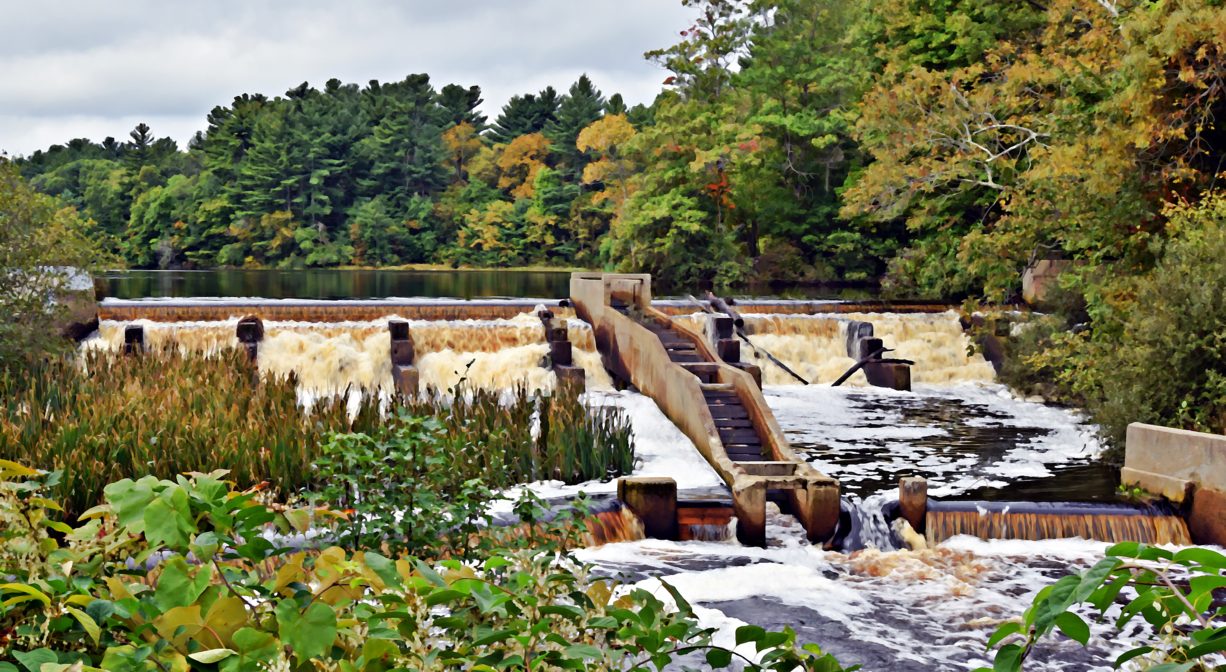 Indian Head River Fish ladder and dam Luddam Ford Hanover and Pembroke