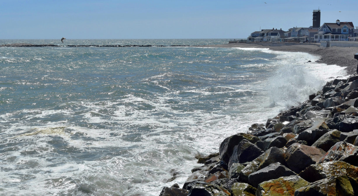 A photograph of a rocky coastline.