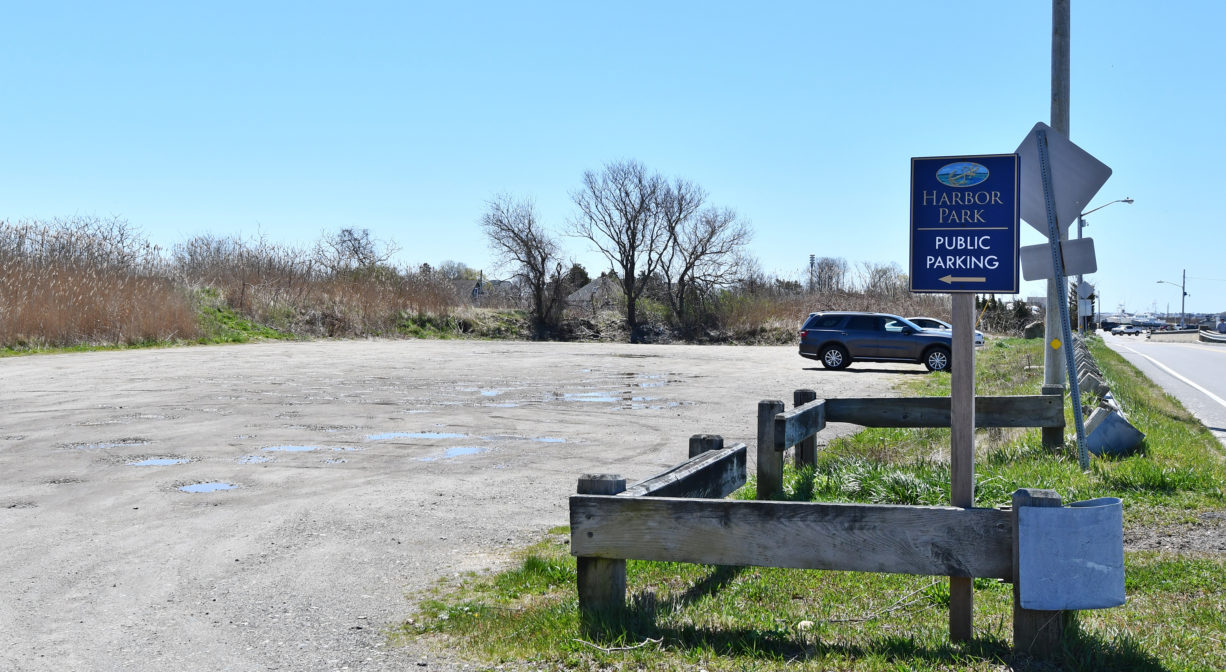 A photograph of a parking area.