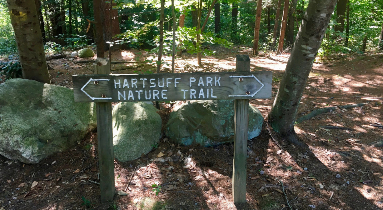 Photograph of small wooden sign that reads 
