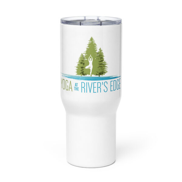 Yoga at the River's Edge - Travel Mug with a Handle